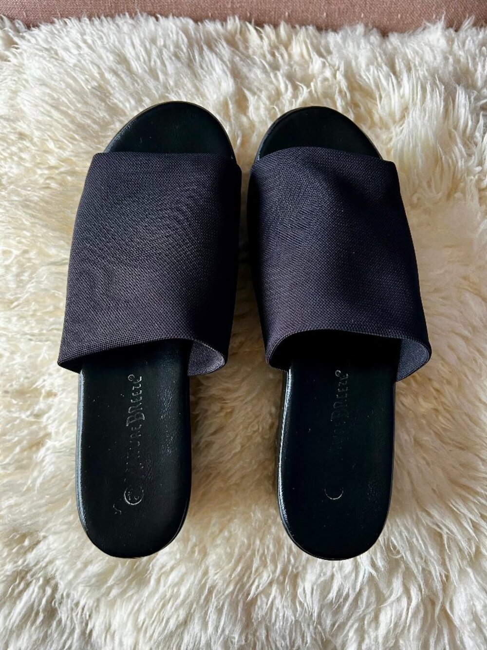 Black Platform Slinky Slide Sandals - 8.5 - Heavy 90s Vibes